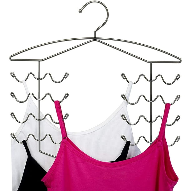 Chrome Women's Bra Sport Tank Camisole Top Swim Suit Strap Dress Hanger Closet Organizer CAXXA 2 PK Chrome Women's Bra Sport Tank Camisole Top Swim Suit Strap Dress Hanger Closet Organizer CAXXA 2 PK